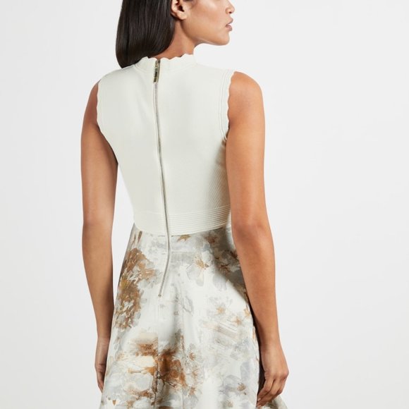 Ted Baker Vanilla Jacquard Skirted Dress - Picture 4 of 5